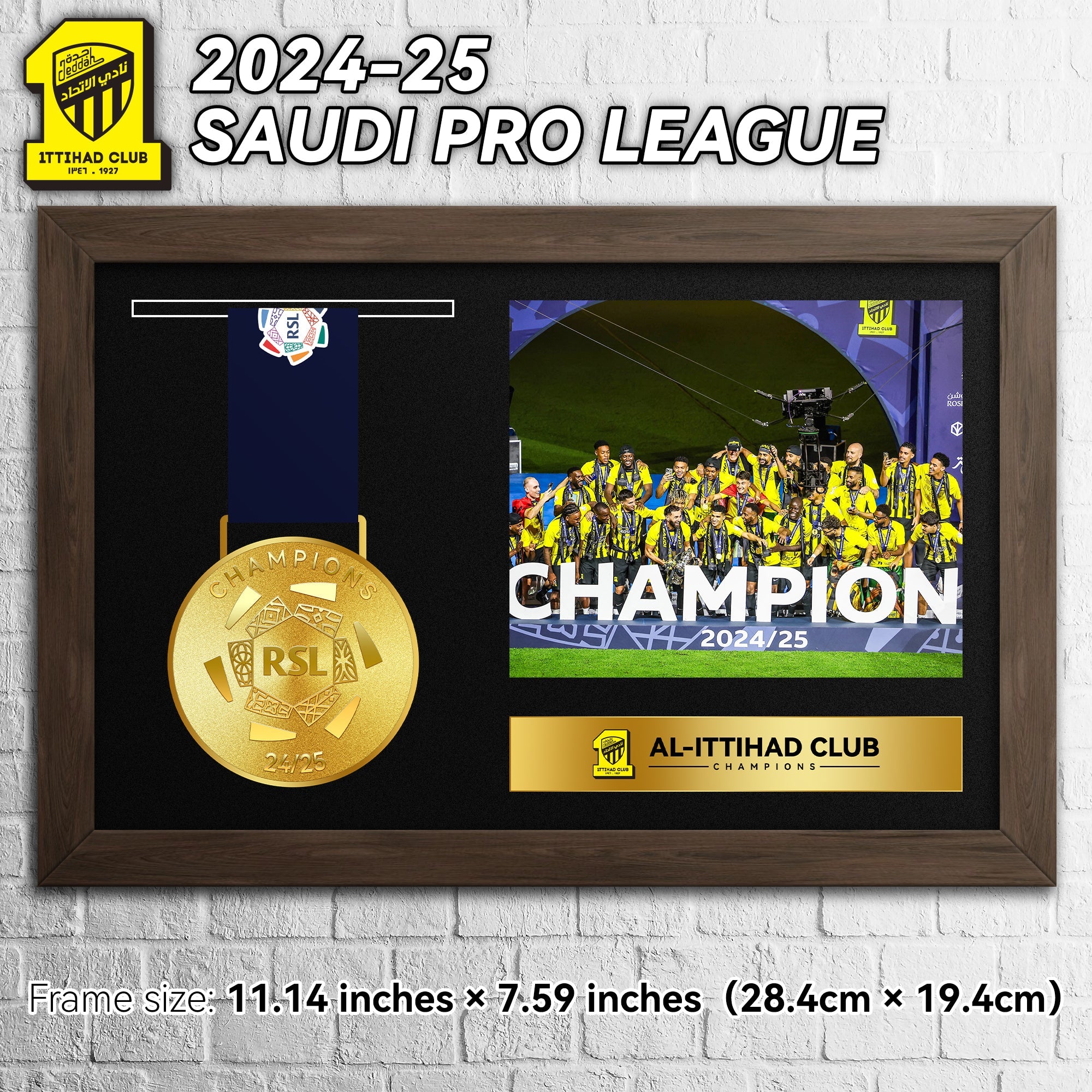 Saudi Pro League 2024–25 Al-Ittihad Champion Medal Frame