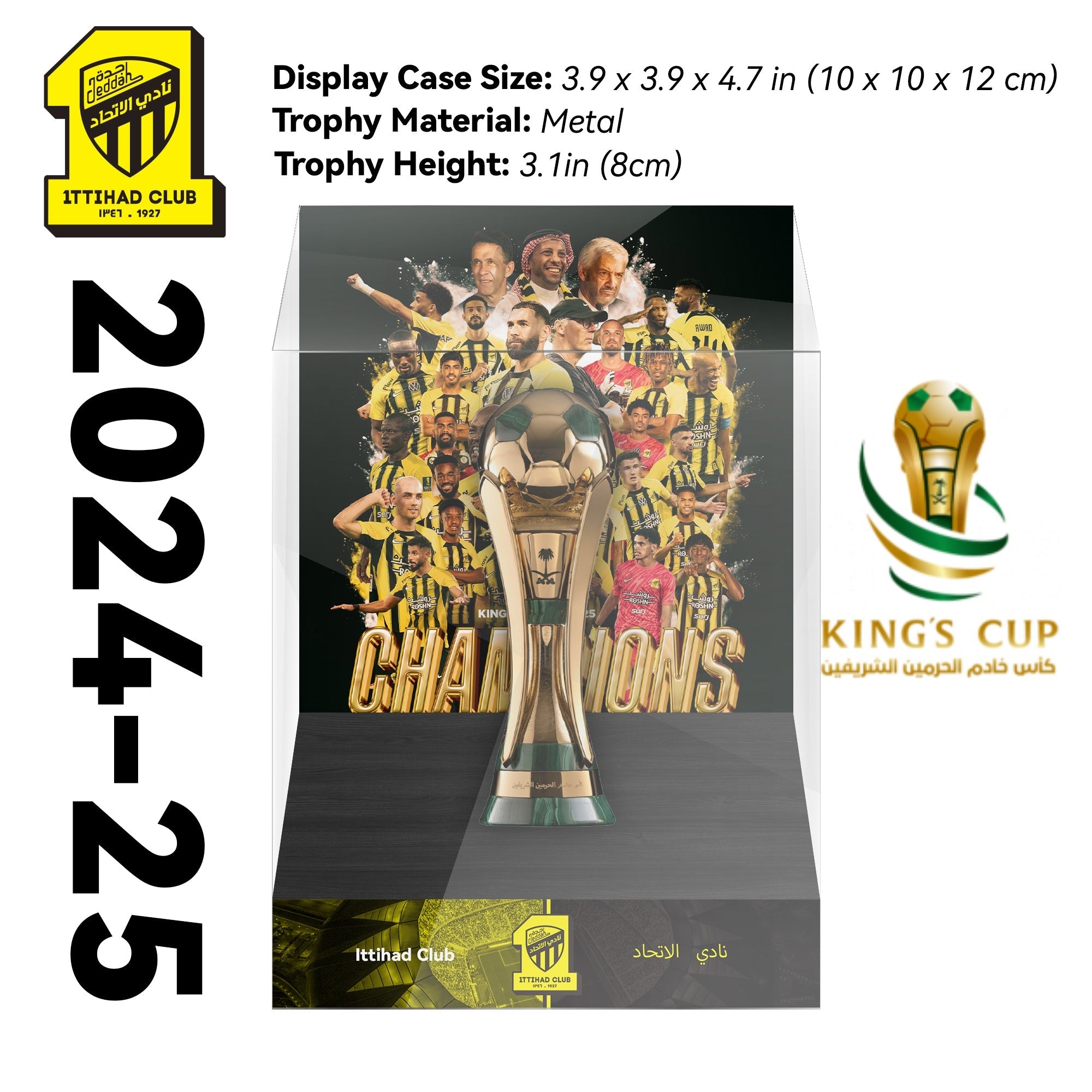 Saudi King's Cup Champions Trophy Display Case（Trophy Included）