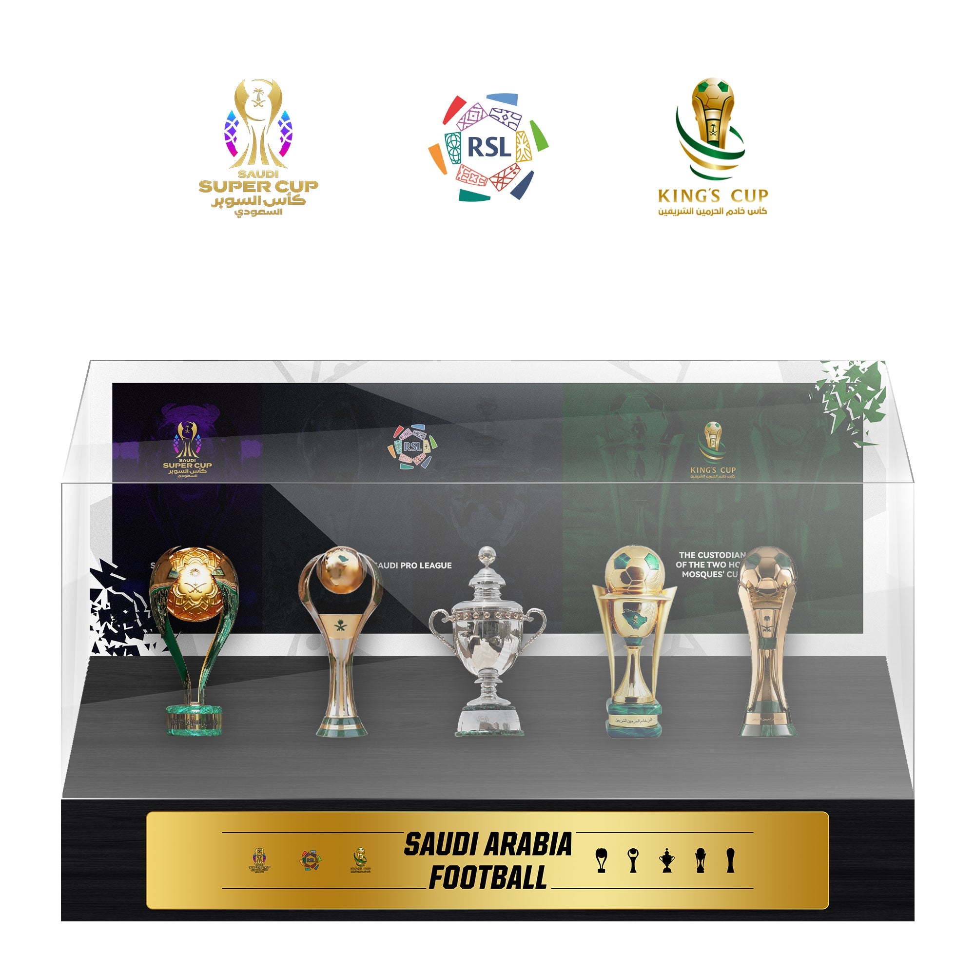 Saudi Arabia Football Championship Trophy Display Case