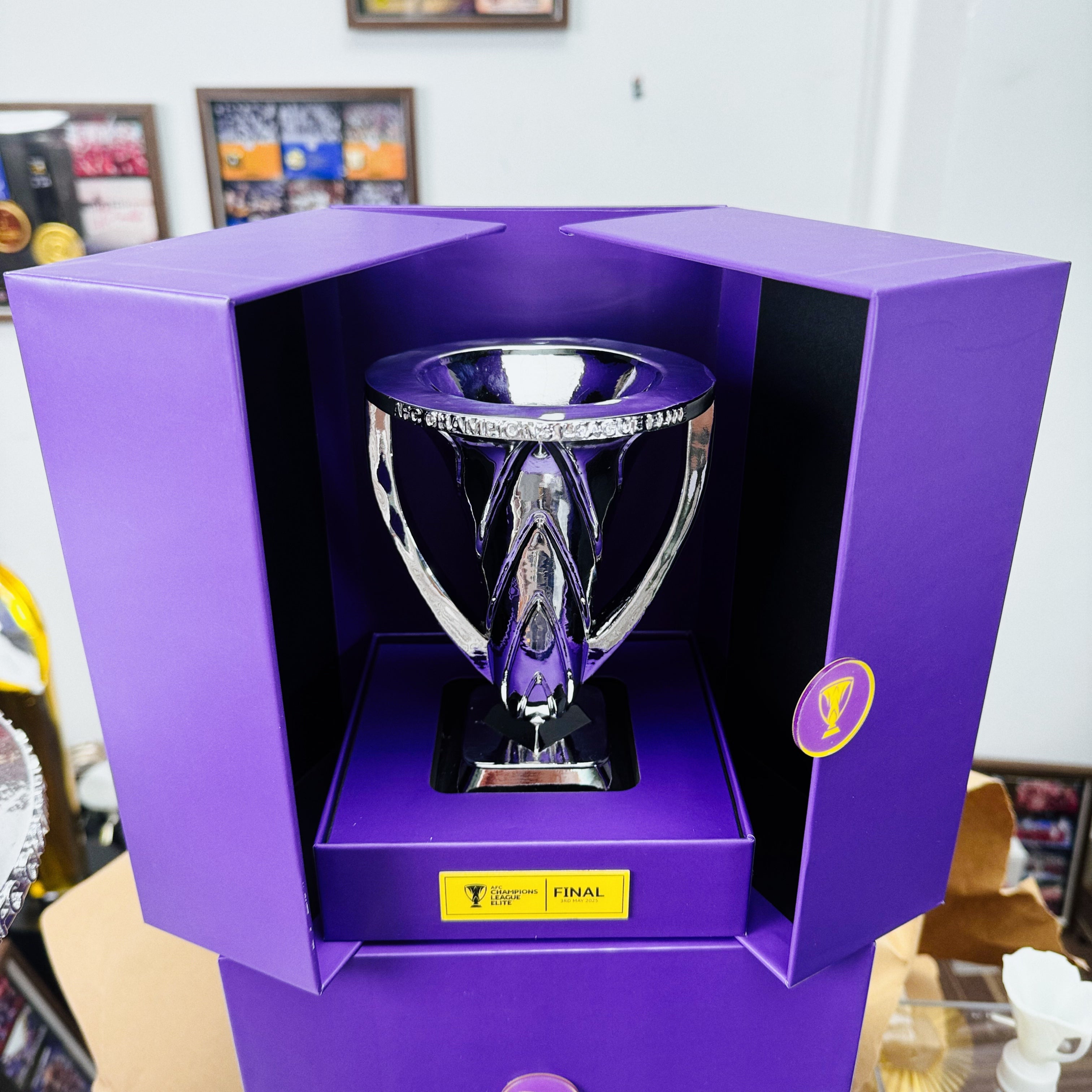 Official Box With 2025 Al-Ahli Saudi Football Club AFC Champions League Elite Trophy 16cm Resin Version(Trophy Included)